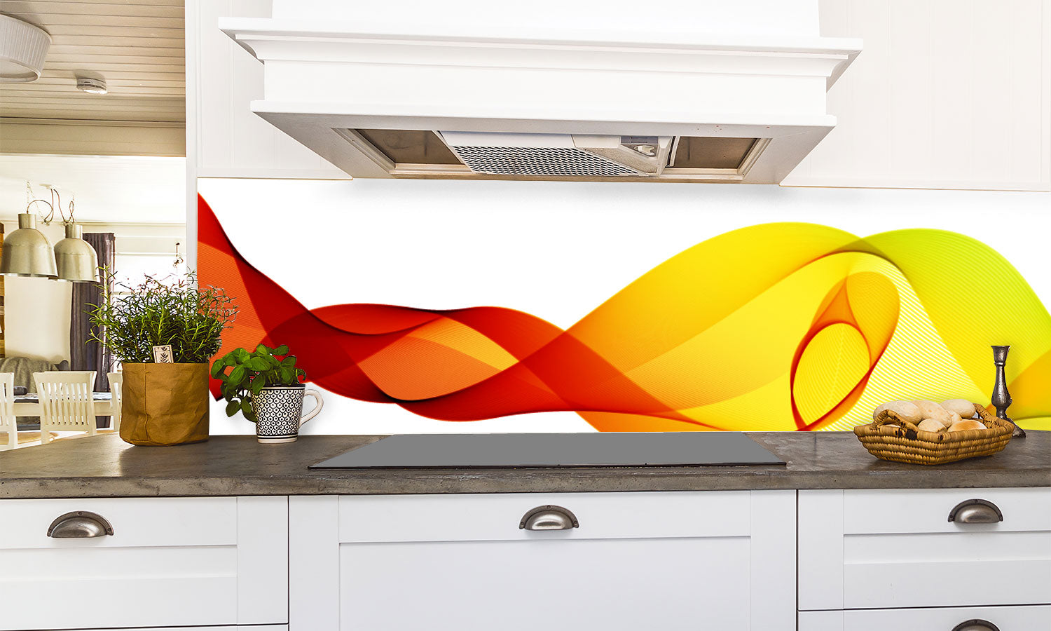 Paneli za kuhinje Topli valovi -  Stakleni / PVC ploče / Pleksiglas -  sa printom za kuhinju, Zidne obloge PKU040