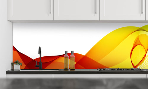 Paneli za kuhinje Topli valovi -  Stakleni / PVC ploče / Pleksiglas -  sa printom za kuhinju, Zidne obloge PKU040