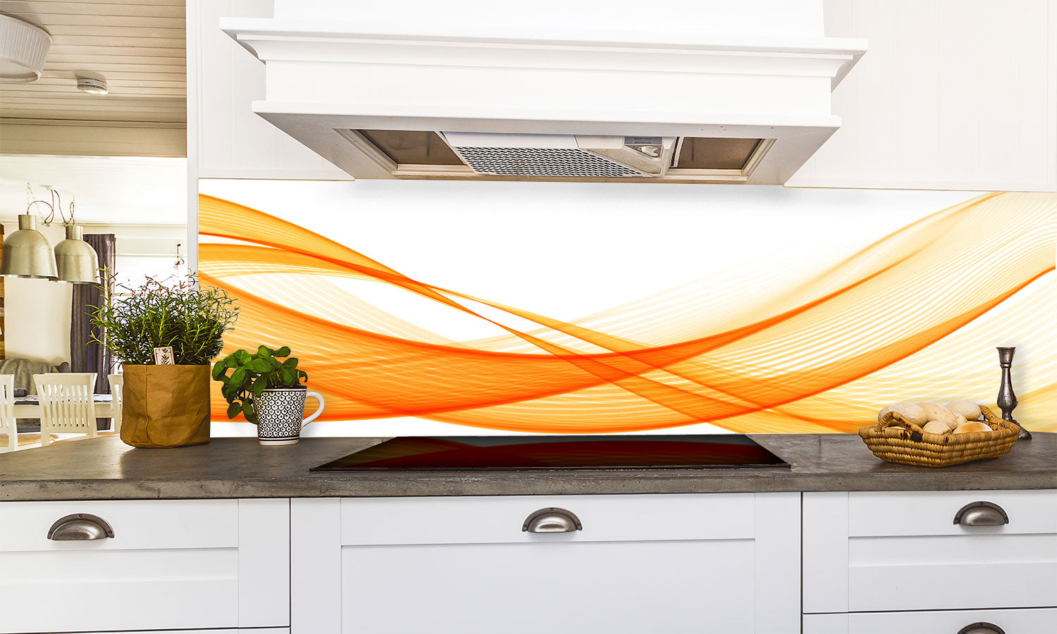 Paneli za kuhinje  Orange strip -  Stakleni / PVC ploče / Pleksiglas -  sa printom za kuhinju, Zidne obloge PKU043