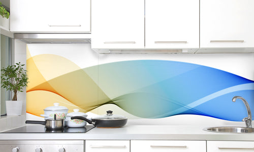 Paneli za kuhinje  Blue waves-  Stakleni / PVC ploče / Pleksiglas -  sa printom za kuhinju, Zidne obloge PKU046