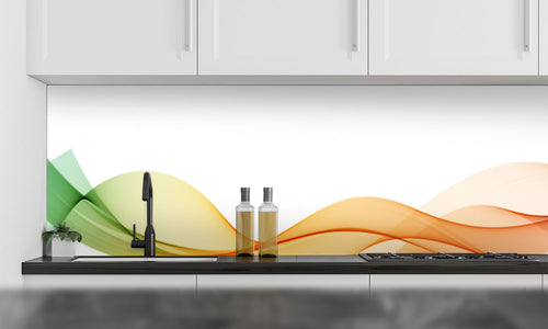 Paneli za kuhinje Orange waves -  Stakleni / PVC ploče / Pleksiglas -  sa printom za kuhinju, Zidne obloge PKU047