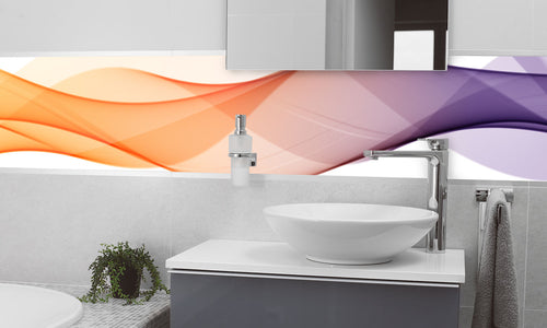 Paneli za kuhinje Orange waves -  Stakleni / PVC ploče / Pleksiglas -  sa printom za kuhinju, Zidne obloge PKU047
