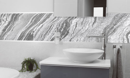 Paneli za kuhinje Gray Marble -  Stakleni / PVC ploče / Pleksiglas -  sa printom za kuhinju, Zidne obloge PKU056