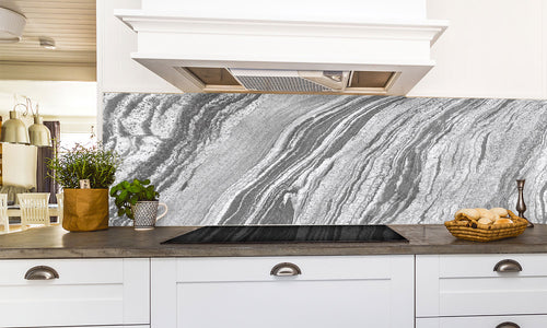 Paneli za kuhinje Gray Marble -  Stakleni / PVC ploče / Pleksiglas -  sa printom za kuhinju, Zidne obloge PKU056
