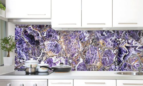 Paneli za kuhinje Marble Purple -  Stakleni / PVC ploče / Pleksiglas -  sa printom za kuhinju, Zidne obloge PKU062