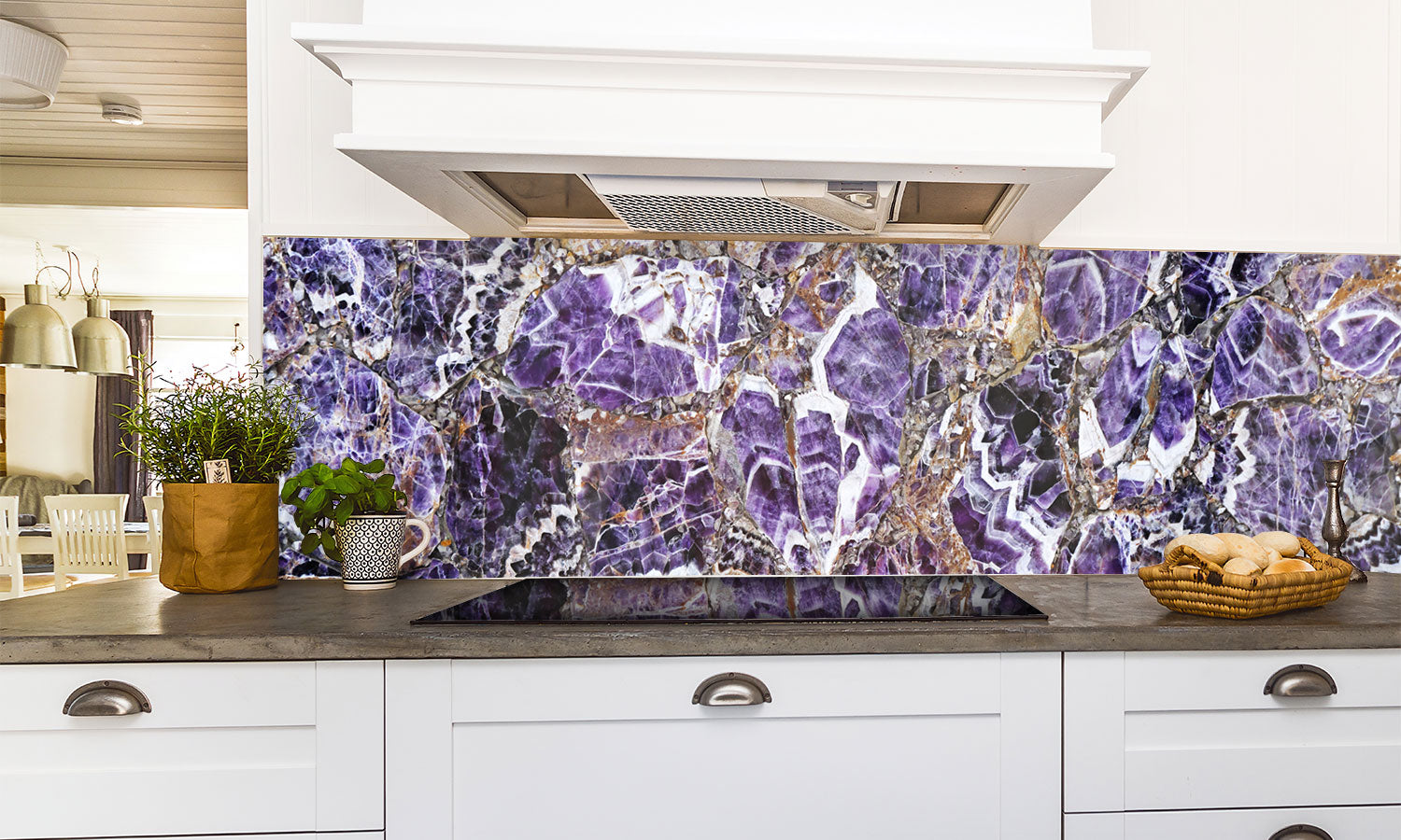 Paneli za kuhinje Marble Purple -  Stakleni / PVC ploče / Pleksiglas -  sa printom za kuhinju, Zidne obloge PKU062