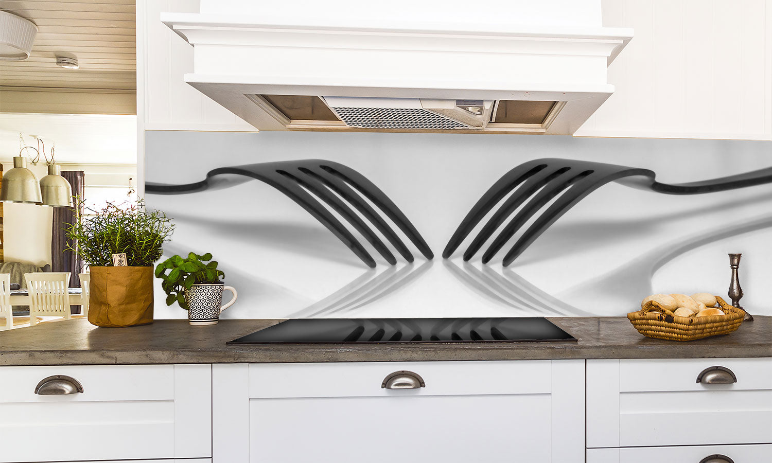 Paneli za kuhinje Vilice -  Stakleni / PVC ploče / Pleksiglas -  sa printom za kuhinju, Zidne obloge PKU066