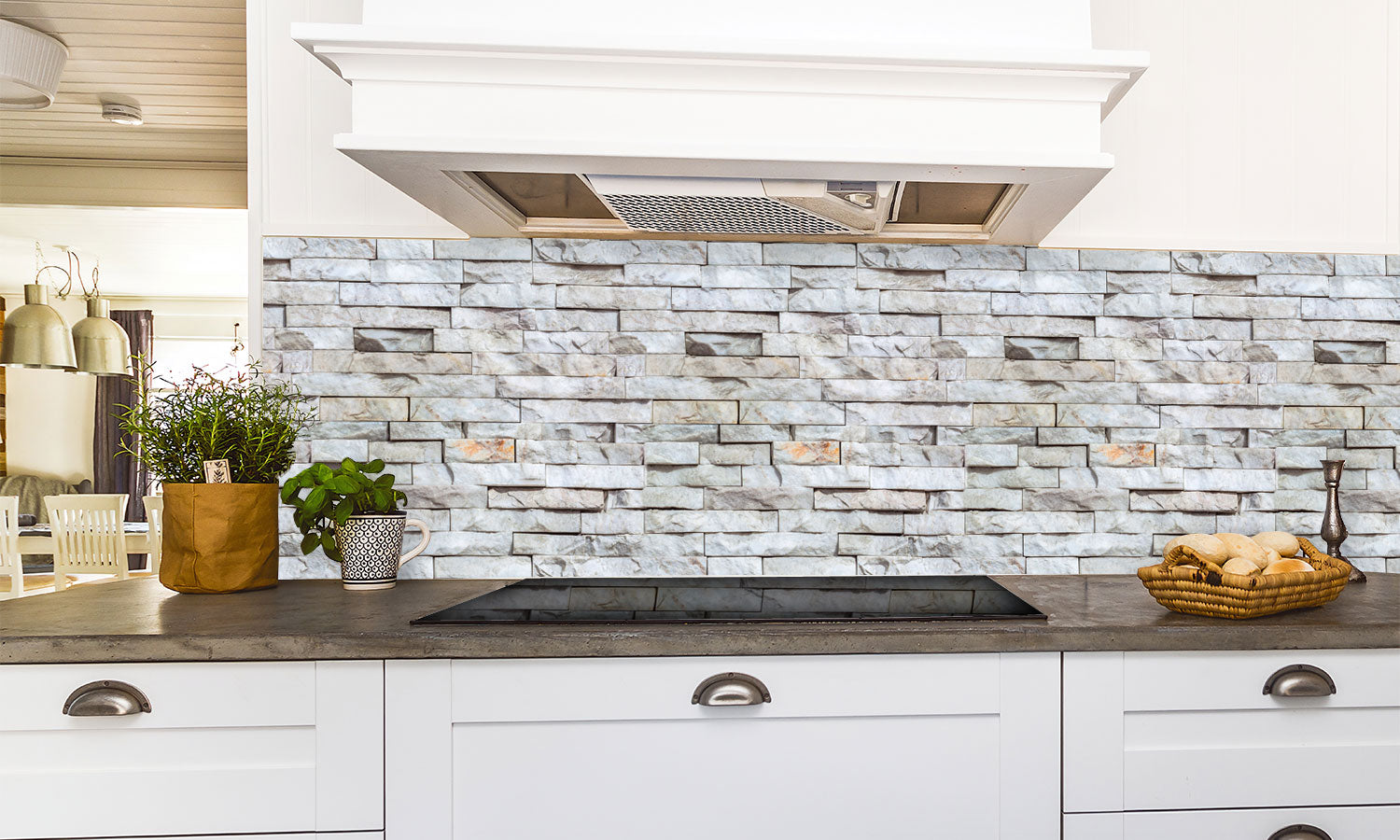 Paneli za kuhinje Seamless stone wall -  Stakleni / PVC ploče / Pleksiglas -  sa printom za kuhinju, Zidne obloge PKU076