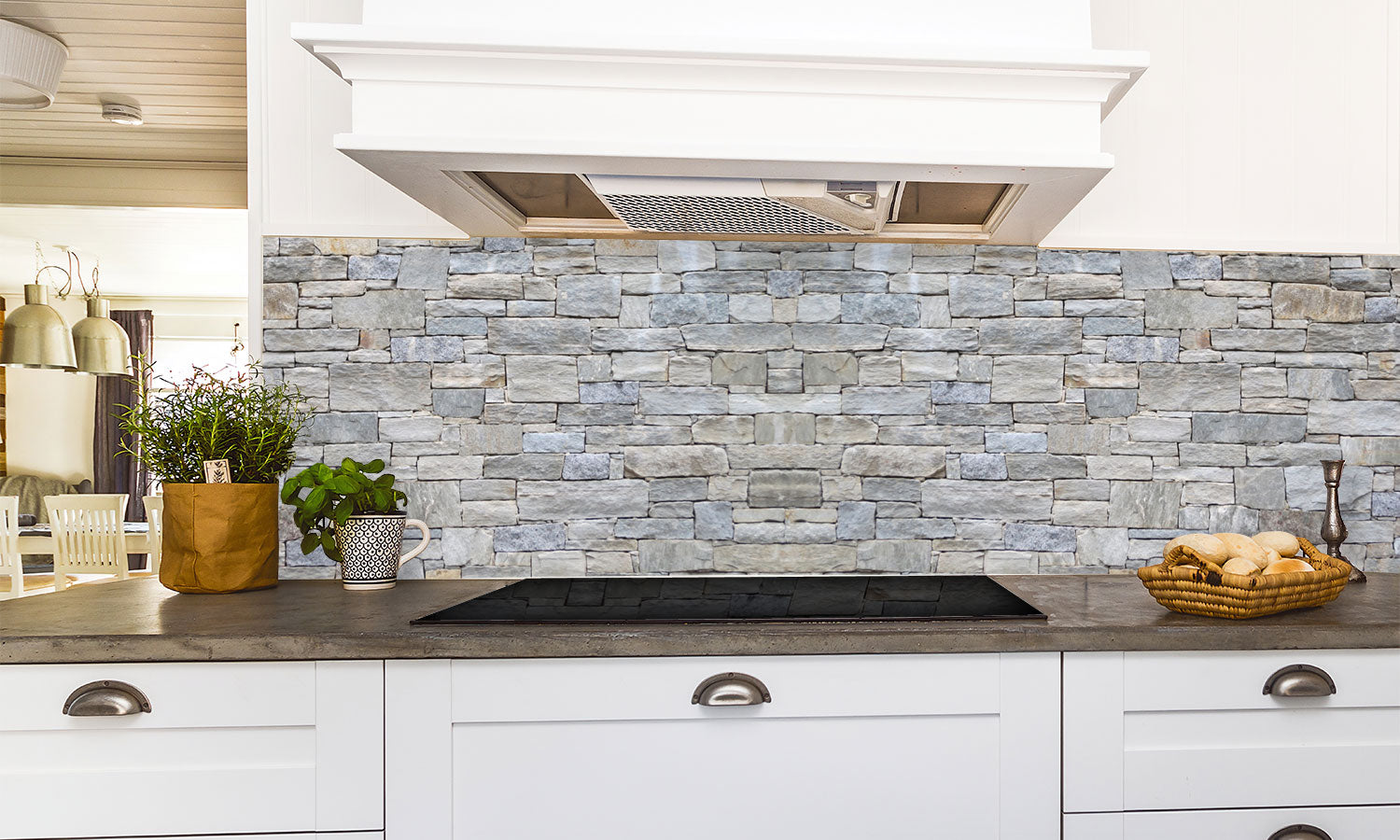 Paneli za kuhinje Stone wall -  Stakleni / PVC ploče / Pleksiglas -  sa printom za kuhinju, Zidne obloge PKU077