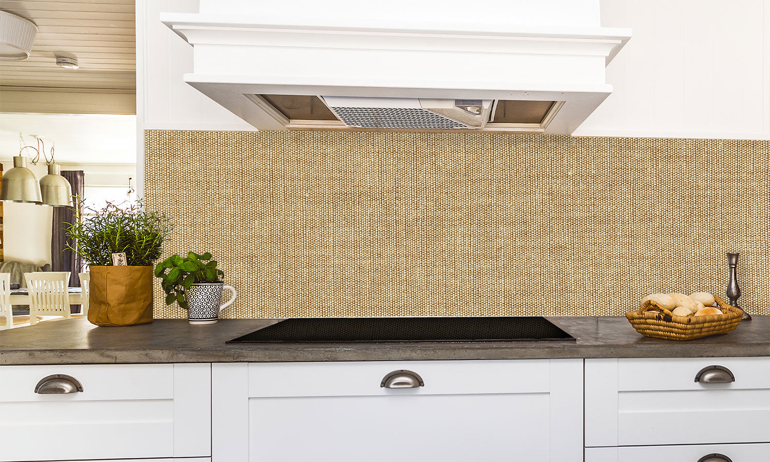 Paneli za kuhinje Brown fabric -  Stakleni / PVC ploče / Pleksiglas -  sa printom za kuhinju, Zidne obloge PKU082