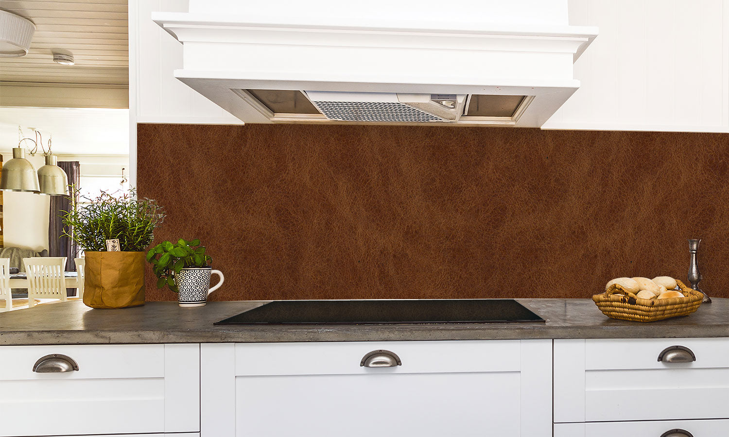 Paneli za kuhinje Brown leather -  Stakleni / PVC ploče / Pleksiglas -  sa printom za kuhinju, Zidne obloge PKU087