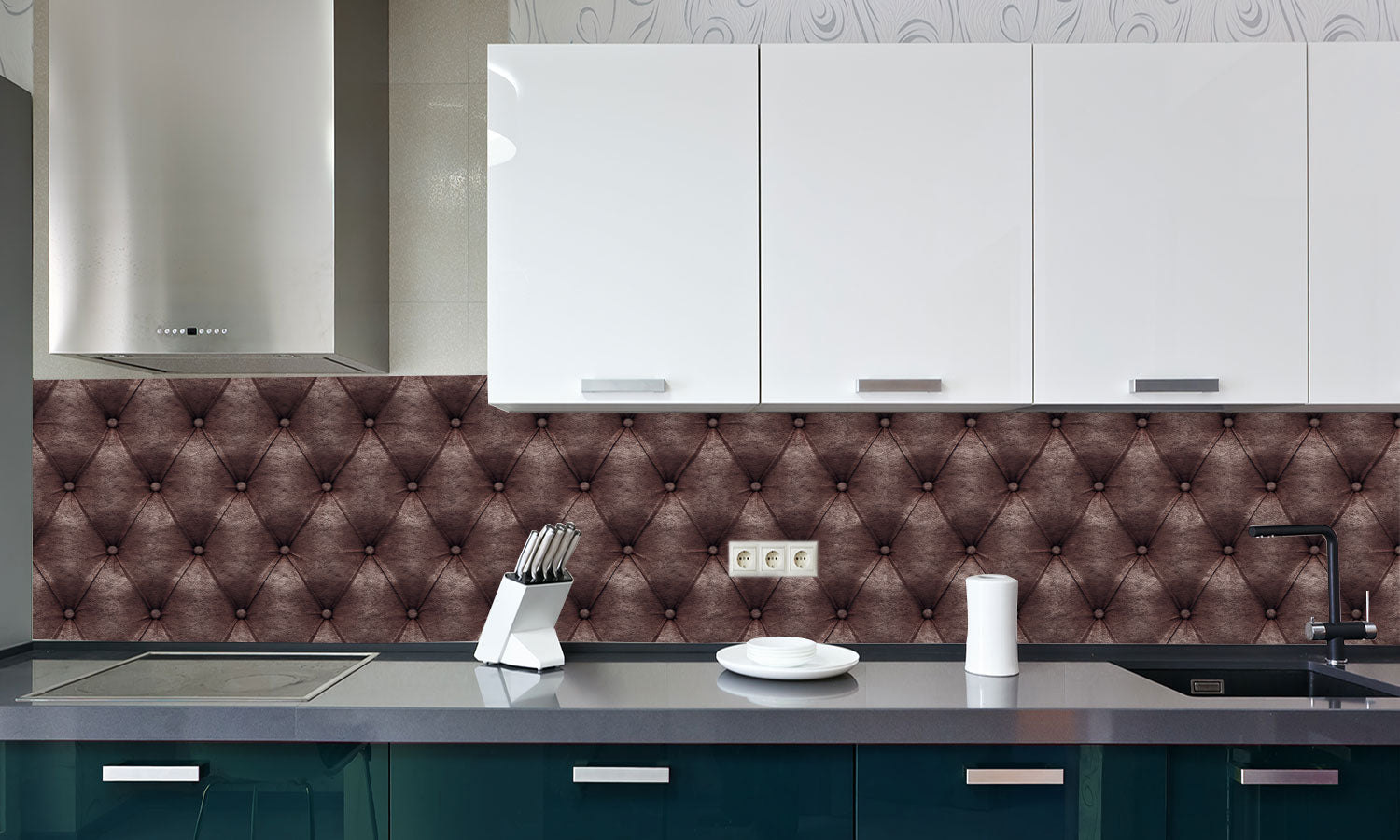 Paneli za kuhinje Seamless leather -  Stakleni / PVC ploče / Pleksiglas -  sa printom za kuhinju, Zidne obloge PKU089