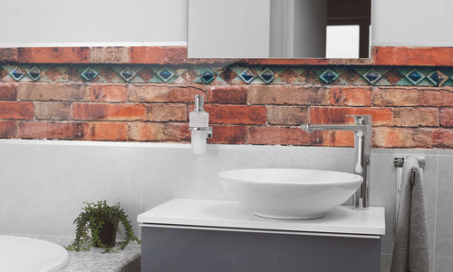 Paneli za kuhinje Aged brick wall  -  Stakleni / PVC ploče / Pleksiglas -  sa printom za kuhinju, Zidne obloge PKU094
