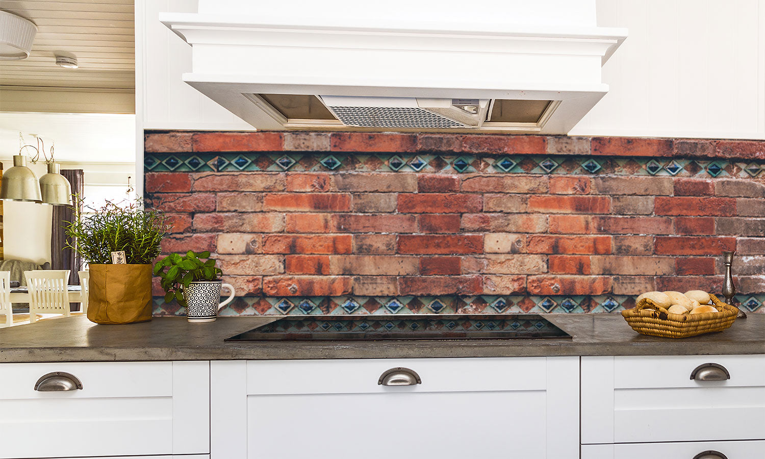 Paneli za kuhinje Aged brick wall  -  Stakleni / PVC ploče / Pleksiglas -  sa printom za kuhinju, Zidne obloge PKU094
