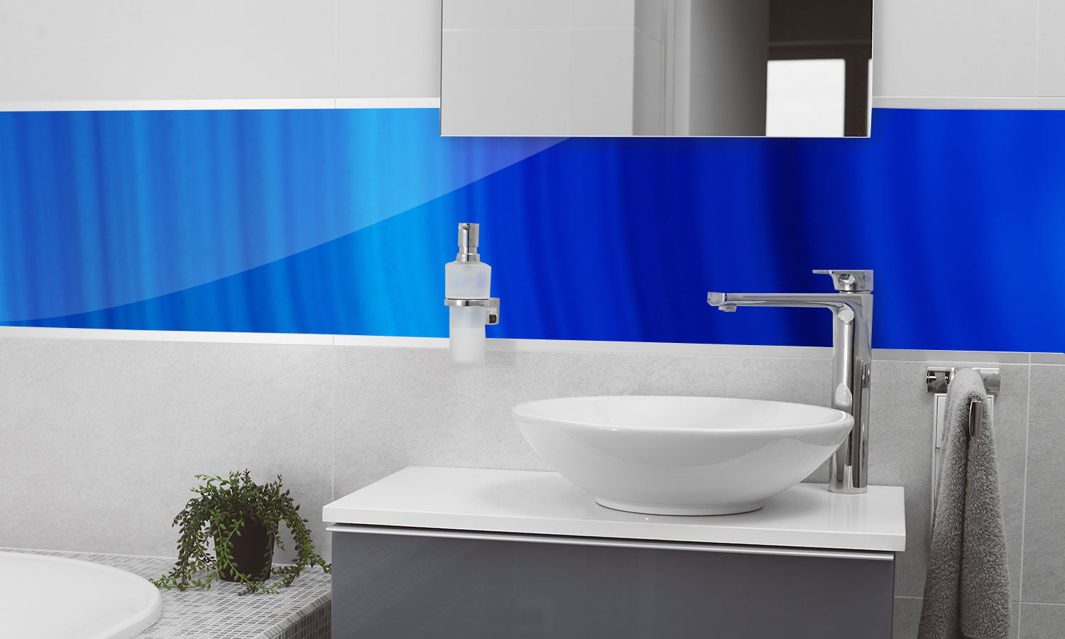 Paneli za kuhinje Blue slice -  Stakleni / PVC ploče / Pleksiglas -  sa printom za kuhinju, Zidne obloge PKU133