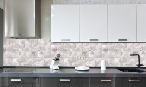 Paneli za kuhinje Marble tiles -  Stakleni / PVC ploče / Pleksiglas -  sa printom za kuhinju, Zidne obloge PKU098