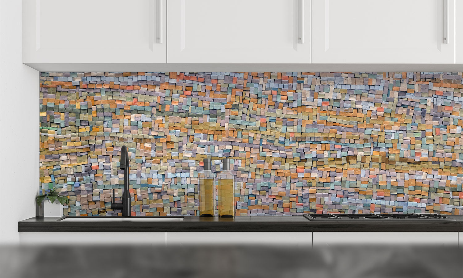 Paneli za kuhinje Old orange tiles -  Stakleni / PVC ploče / Pleksiglas -  sa printom za kuhinju, Zidne obloge PKU102