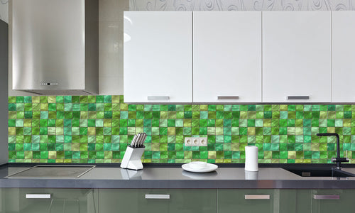 Paneli za kuhinje Green Ceramic tiles -  Stakleni / PVC ploče / Pleksiglas -  sa printom za kuhinju, Zidne obloge PKU103