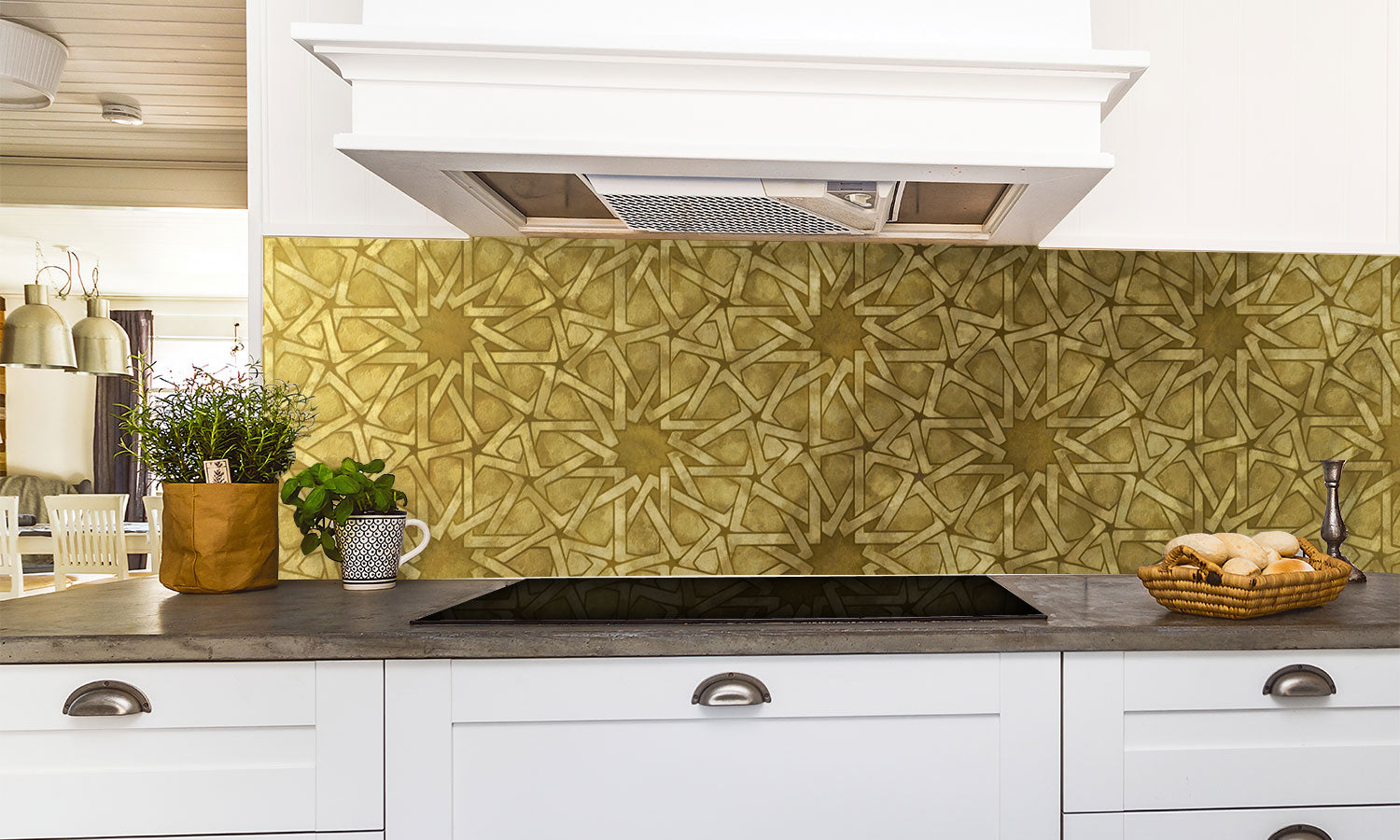 Paneli za kuhinje Gold Oriental-  Stakleni / PVC ploče / Pleksiglas -  sa printom za kuhinju, Zidne obloge PKU114