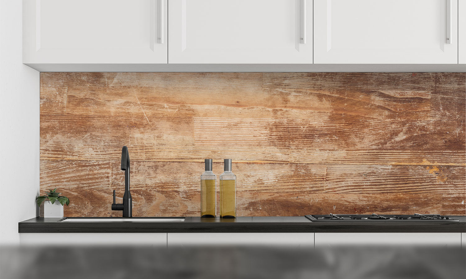 Paneli za kuhinje Brown wood -  Stakleni / PVC ploče / Pleksiglas -  sa printom za kuhinju, Zidne obloge PKU121