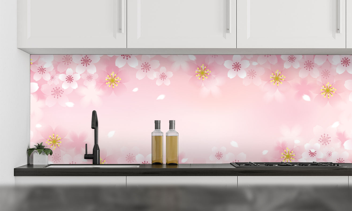 Paneli za kuhinje Cherry blossom -  Stakleni / PVC ploče / Pleksiglas -  sa printom za kuhinju, Zidne obloge PKU136