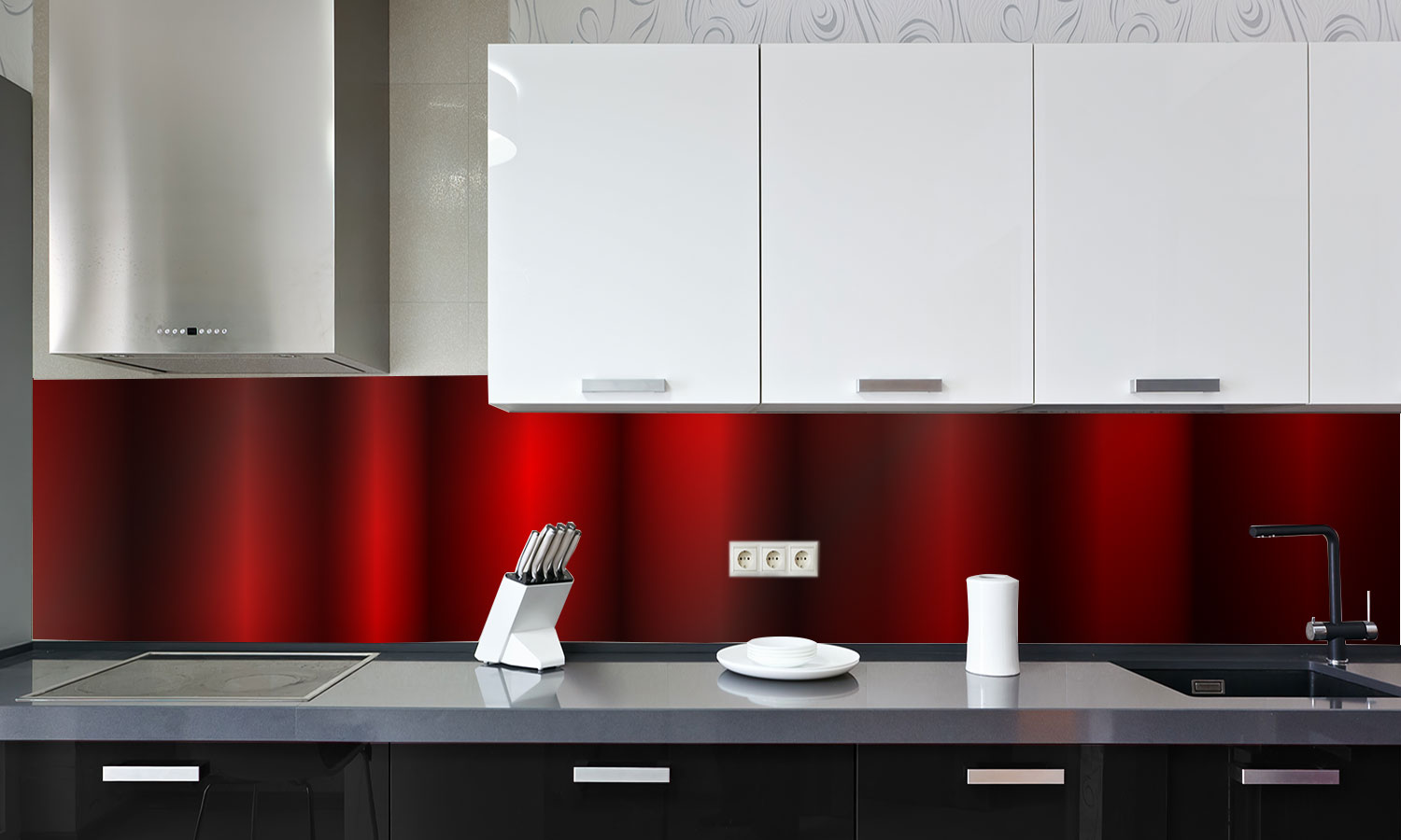 Paneli za kuhinje Red color gradients  -  Stakleni / PVC ploče / Pleksiglas -  sa printom za kuhinju, Zidne obloge PKU141