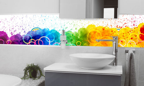 Paneli za kuhinje Color paint splashes  -  Stakleni / PVC ploče / Pleksiglas -  sa printom za kuhinju, Zidne obloge PKU145
