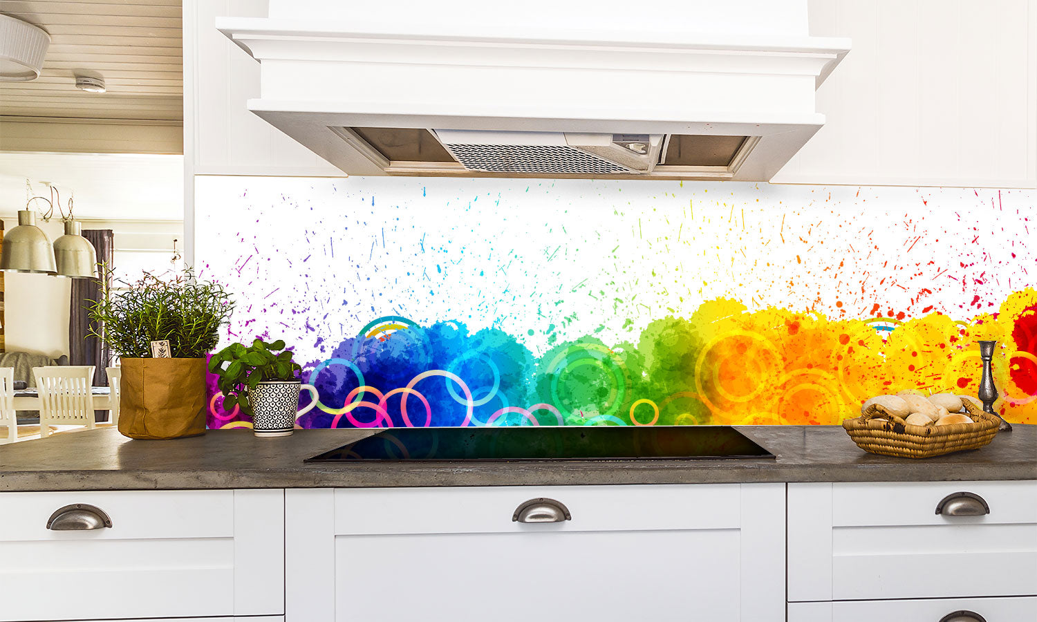 Paneli za kuhinje Color paint splashes  -  Stakleni / PVC ploče / Pleksiglas -  sa printom za kuhinju, Zidne obloge PKU145