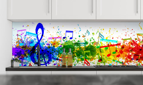 Paneli za kuhinje Music background  -  Stakleni / PVC ploče / Pleksiglas -  sa printom za kuhinju, Zidne obloge PKU147