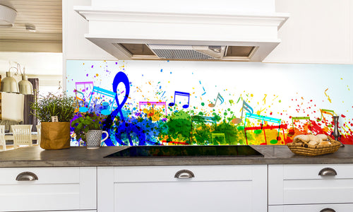 Paneli za kuhinje Music background  -  Stakleni / PVC ploče / Pleksiglas -  sa printom za kuhinju, Zidne obloge PKU147