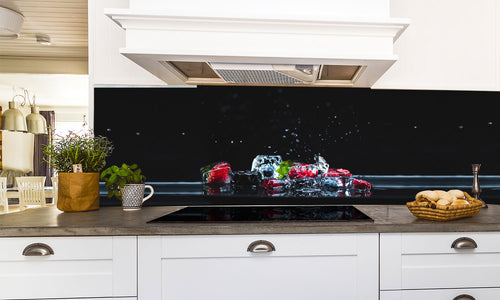 Paneli za kuhinje Frozen fruits in ice cubes -  Stakleni / PVC ploče / Pleksiglas -  sa printom za kuhinju, Zidne obloge PKU162
