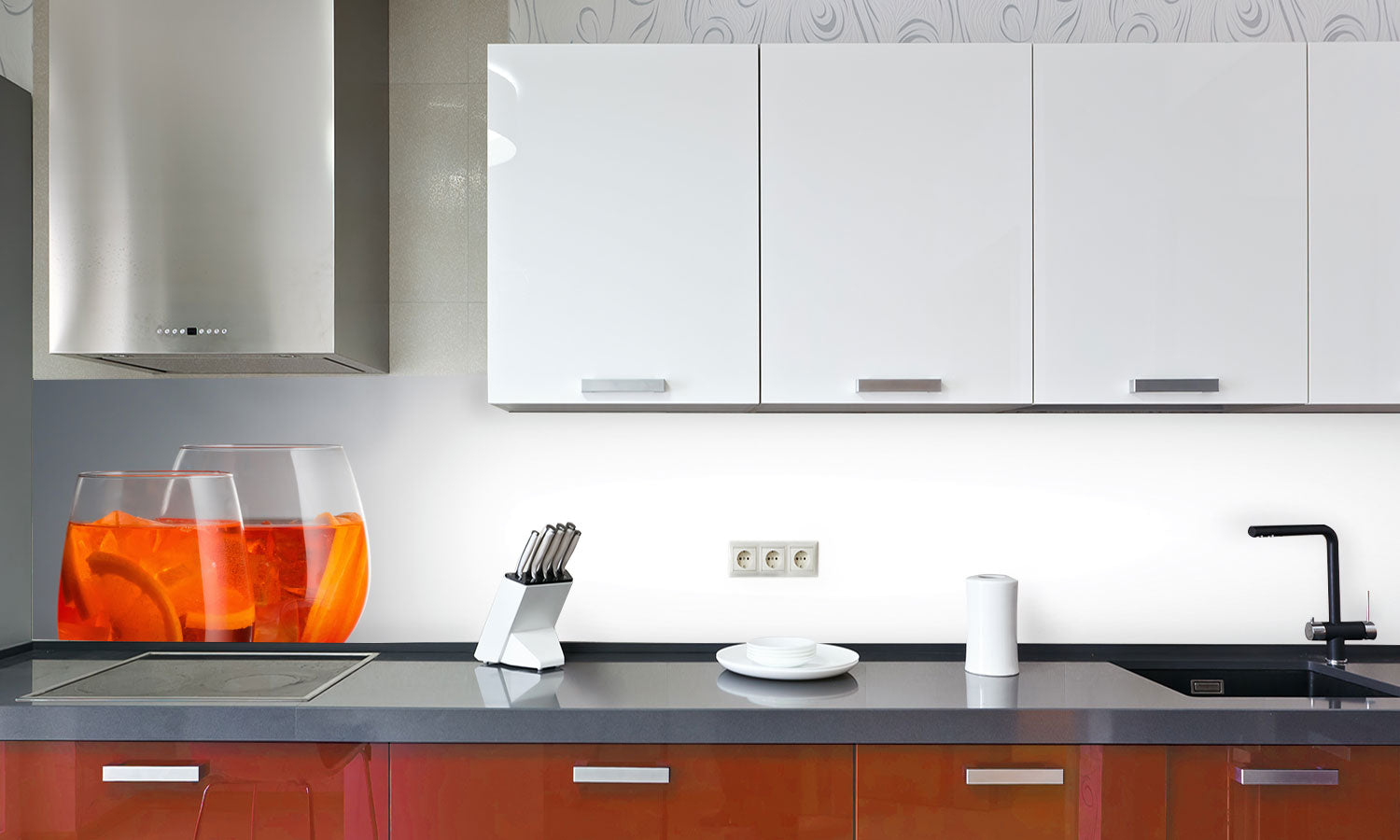 Paneli za kuhinje Orange Glass -  Stakleni / PVC ploče / Pleksiglas -  sa printom za kuhinju, Zidne obloge PKU174