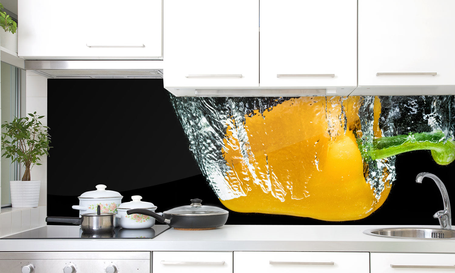 Paneli za kuhinje Yellow pepper -  Stakleni / PVC ploče / Pleksiglas -  sa printom za kuhinju, Zidne obloge PKU178