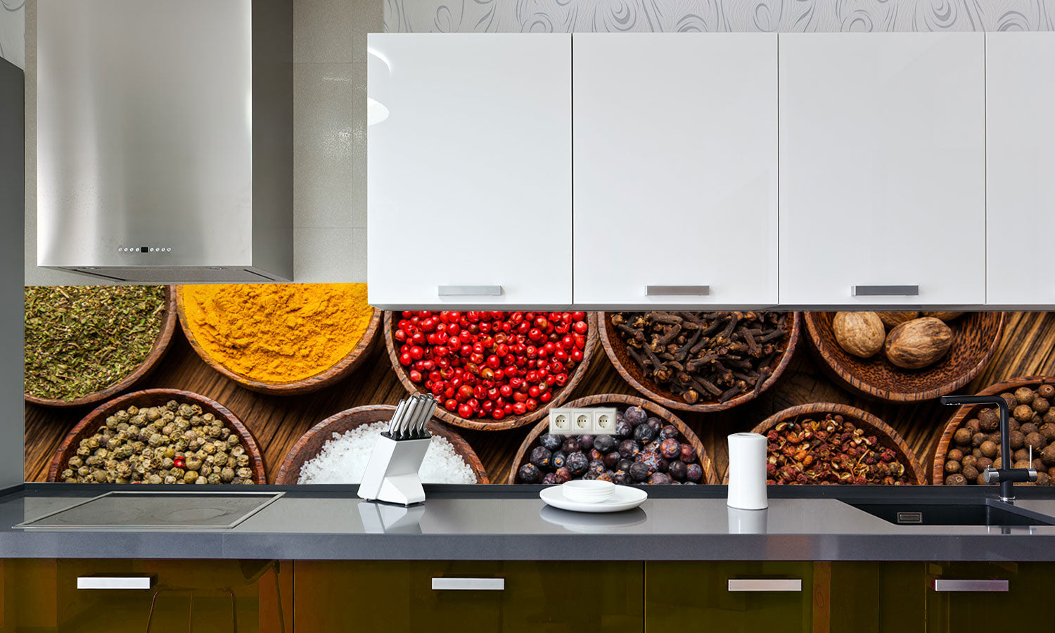 Paneli za kuhinje Spices -  Stakleni / PVC ploče / Pleksiglas -  sa printom za kuhinju, Zidne obloge PKU179