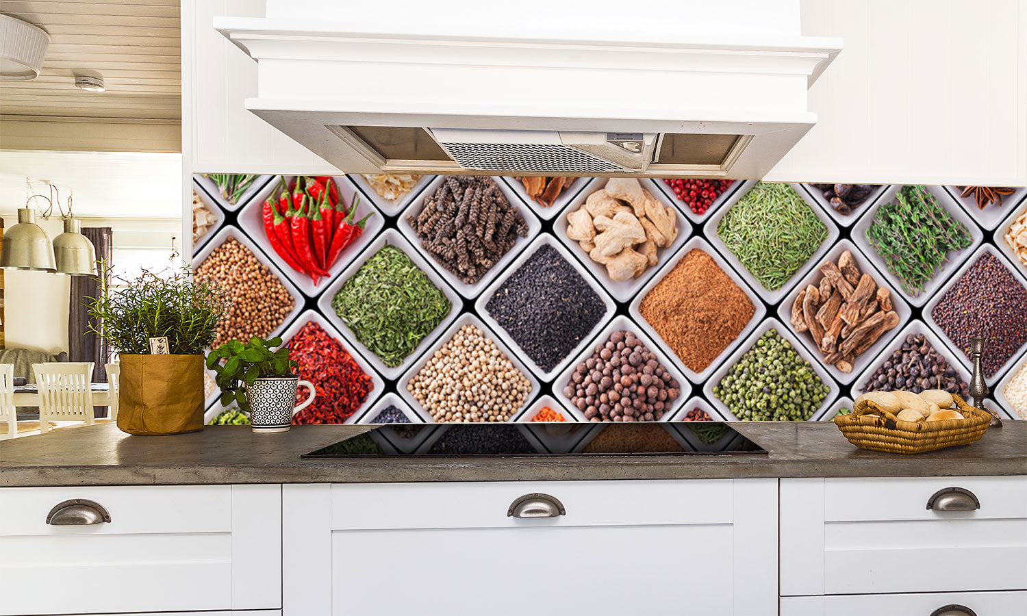Paneli za kuhinje Spices and herbs -  Stakleni / PVC ploče / Pleksiglas -  sa printom za kuhinju, Zidne obloge PKU181