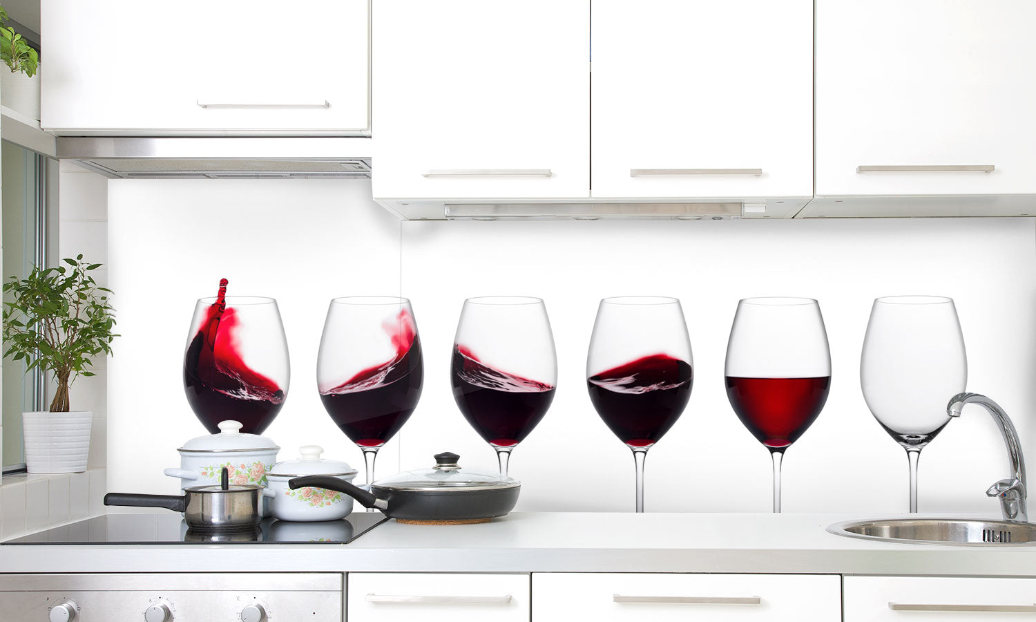 Paneli za kuhinje Red wine -  Stakleni / PVC ploče / Pleksiglas -  sa printom za kuhinju, Zidne obloge PKU191