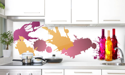 Paneli za kuhinje Grunge Wine -  Stakleni / PVC ploče / Pleksiglas -  sa printom za kuhinju, Zidne obloge PKU194