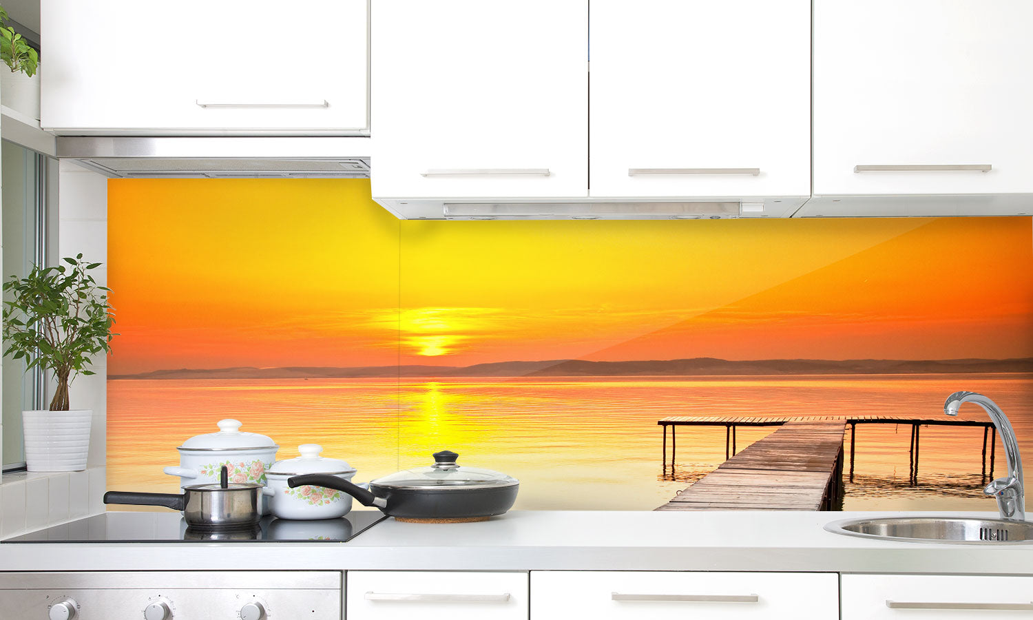 Paneli za kuhinje Lake Balaton -  Stakleni / PVC ploče / Pleksiglas -  sa printom za kuhinju, Zidne obloge PKU202