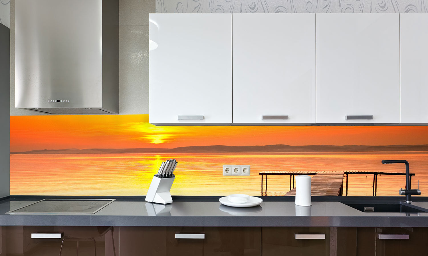 Paneli za kuhinje Lake Balaton -  Stakleni / PVC ploče / Pleksiglas -  sa printom za kuhinju, Zidne obloge PKU202