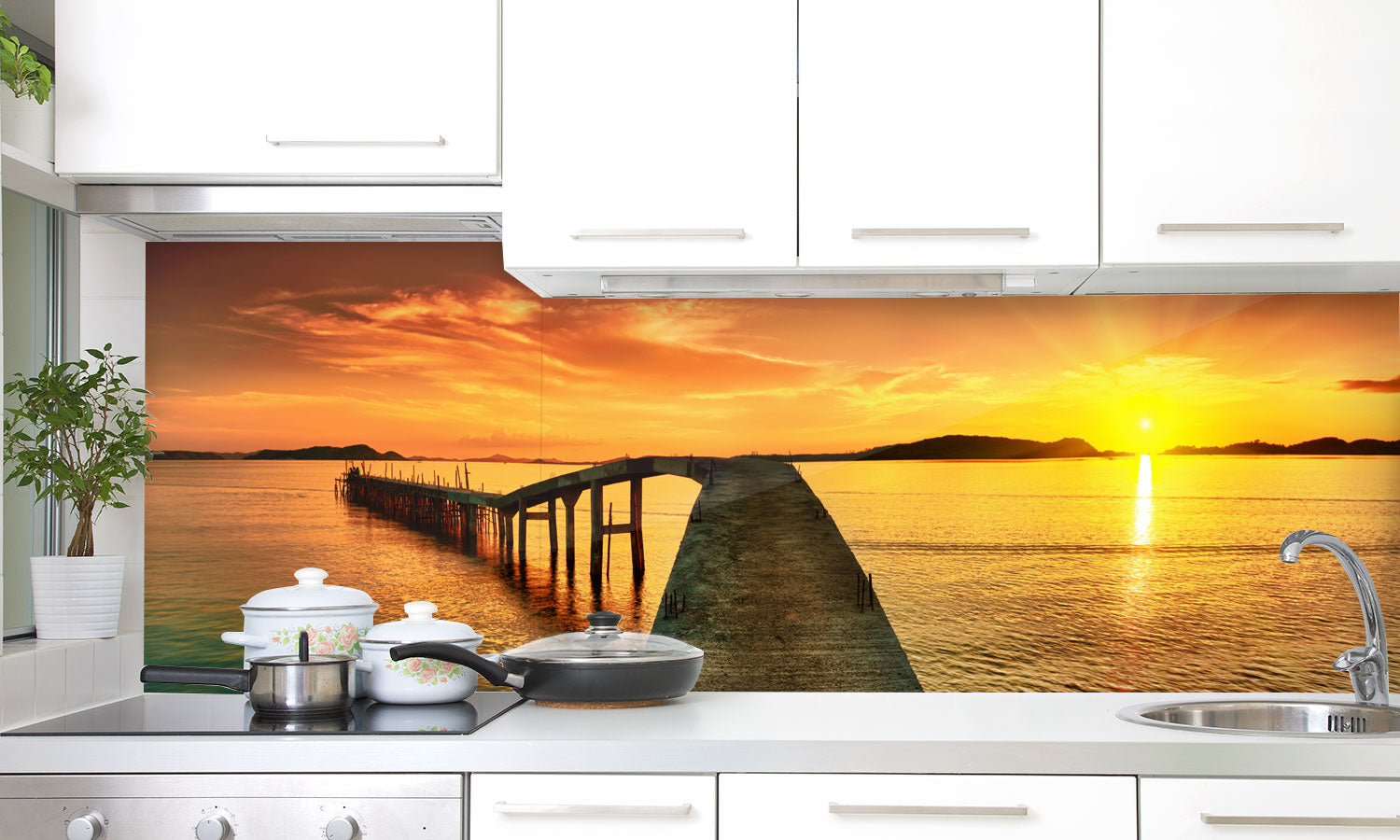 Paneli za kuhinje Sunset panorama -  Stakleni / PVC ploče / Pleksiglas -  sa printom za kuhinju, Zidne obloge PKU204