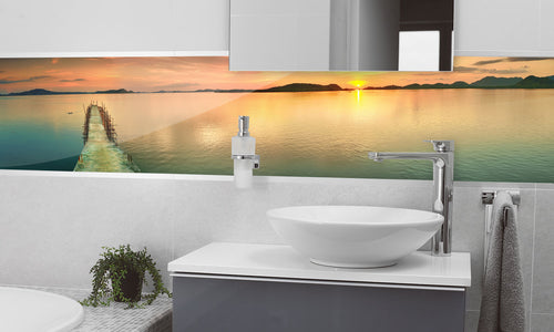 Paneli za kuhinje Sunset -  Stakleni / PVC ploče / Pleksiglas -  sa printom za kuhinju, Zidne obloge PKU212