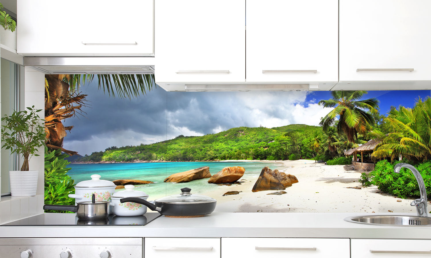 Paneli za kuhinje Tropical holidays-  Stakleni / PVC ploče / Pleksiglas -  sa printom za kuhinju, Zidne obloge PKU214
