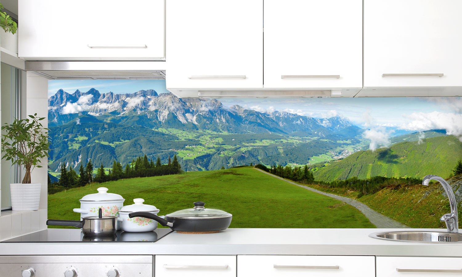 Paneli za kuhinje Alps panorama -  Stakleni / PVC ploče / Pleksiglas -  sa printom za kuhinju, Zidne obloge PKU218