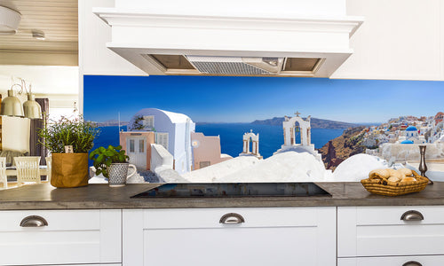 Paneli za kuhinje Santorini island -  Stakleni / PVC ploče / Pleksiglas -  sa printom za kuhinju, Zidne obloge PKU220