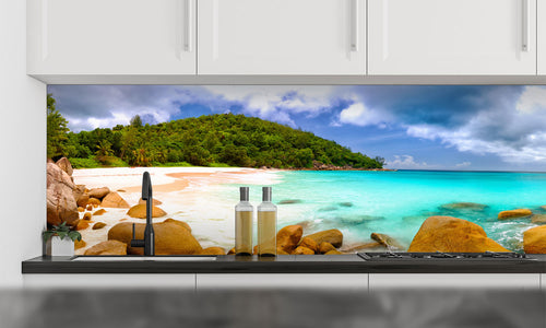 Paneli za kuhinje  Seychelles beach panorama -  Stakleni / PVC ploče / Pleksiglas -  sa printom za kuhinju, Zidne obloge PKU224
