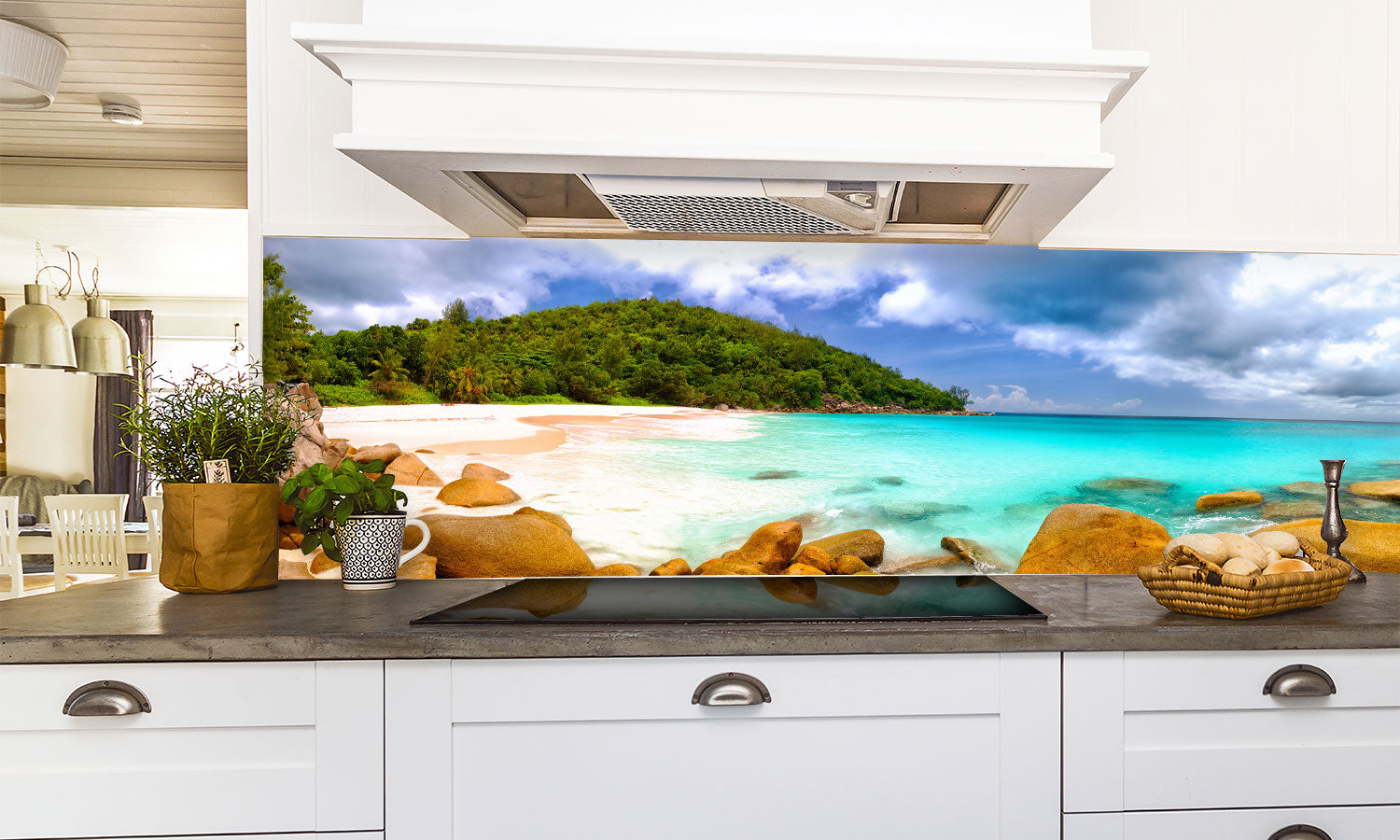 Paneli za kuhinje  Seychelles beach panorama -  Stakleni / PVC ploče / Pleksiglas -  sa printom za kuhinju, Zidne obloge PKU224