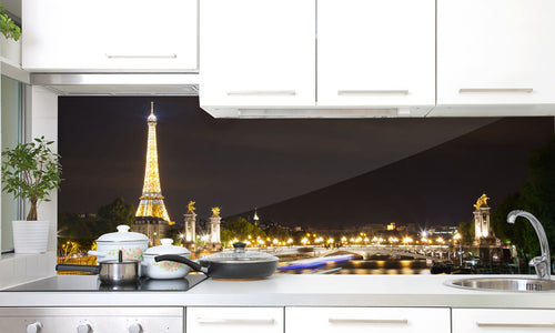 Paneli za kuhinje The magic of Paris at night -  Stakleni / PVC ploče / Pleksiglas -  sa printom za kuhinju, Zidne obloge PKU246