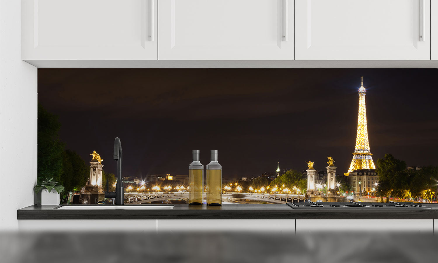 Paneli za kuhinje The magic of Paris at night -  Stakleni / PVC ploče / Pleksiglas -  sa printom za kuhinju, Zidne obloge PKU246