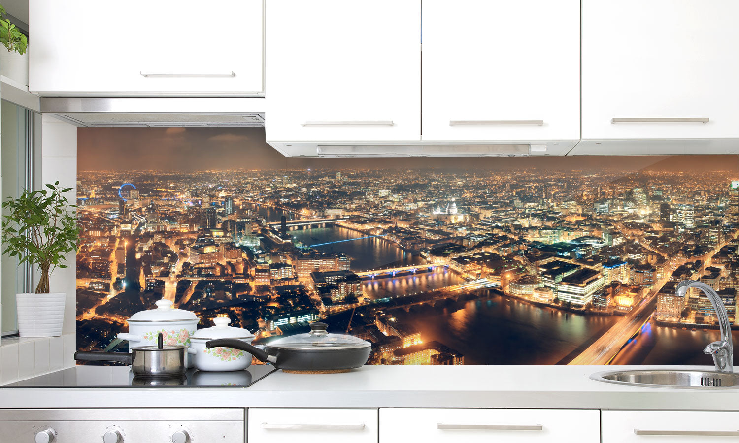 Paneli za kuhinje London night -  Stakleni / PVC ploče / Pleksiglas -  sa printom za kuhinju, Zidne obloge PKU247