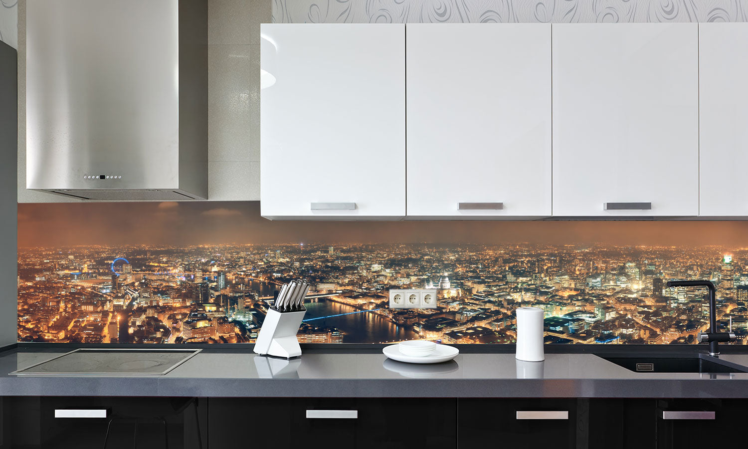 Paneli za kuhinje London night -  Stakleni / PVC ploče / Pleksiglas -  sa printom za kuhinju, Zidne obloge PKU247